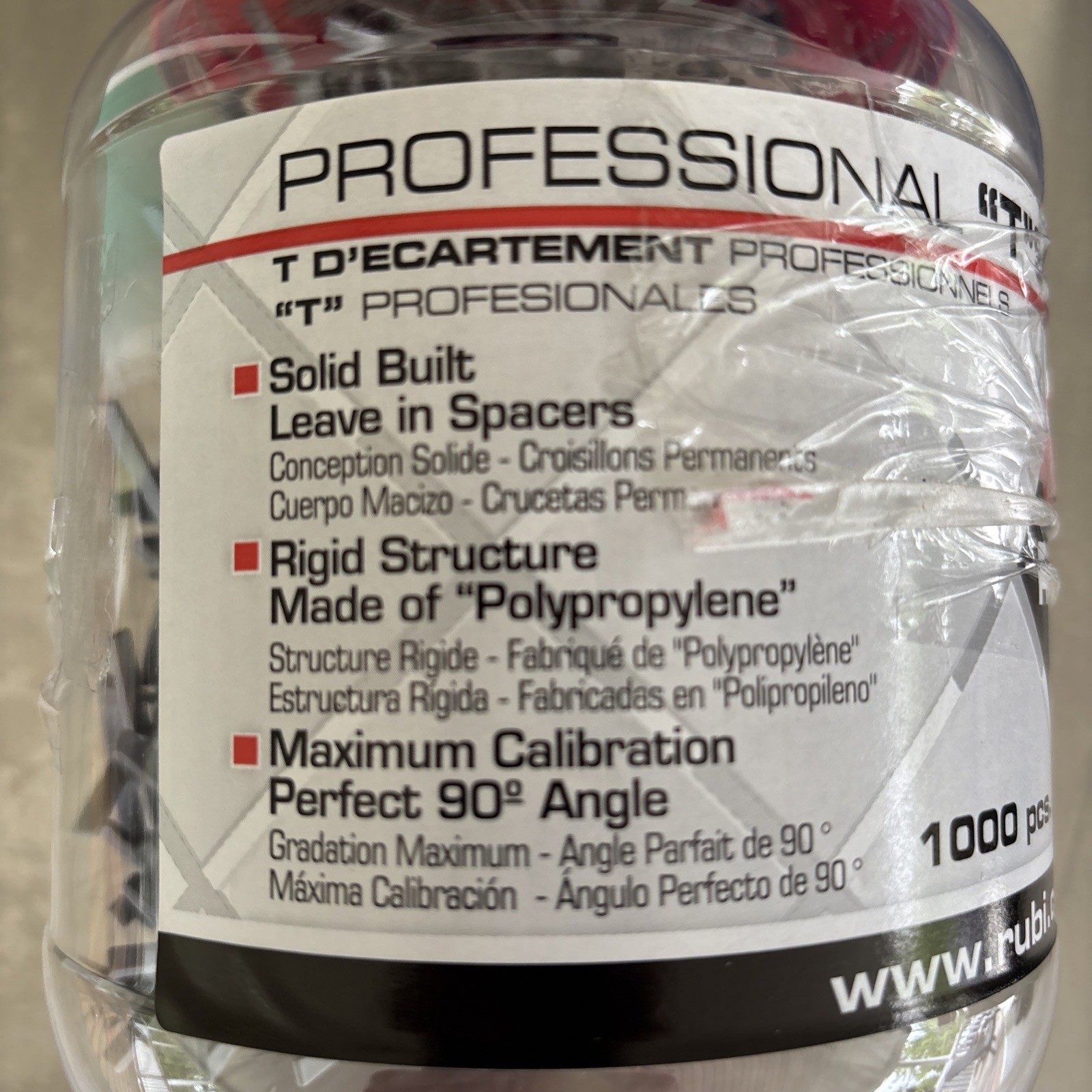 RUBI Professional 1/16” Tile T Spacers 1000pcs 1.5mm