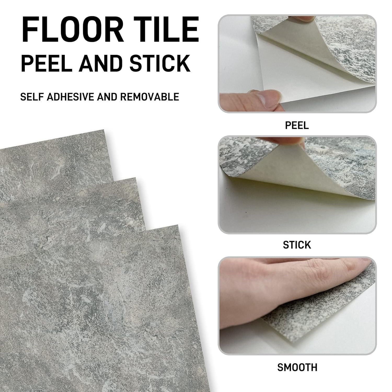 20 PCS Stone Vibe Peel And Stick Floor Tiles 12×12 Inch Vinyl Waterproof New Set