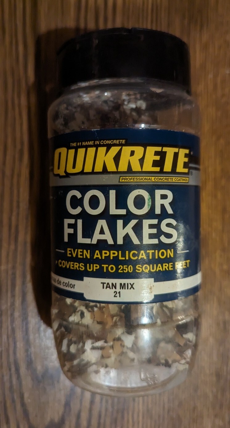 QUIKRETE Color Flakes, 21 Tan Mix ~ 3.5 Oz For Use W Epoxy Coatings Half Full