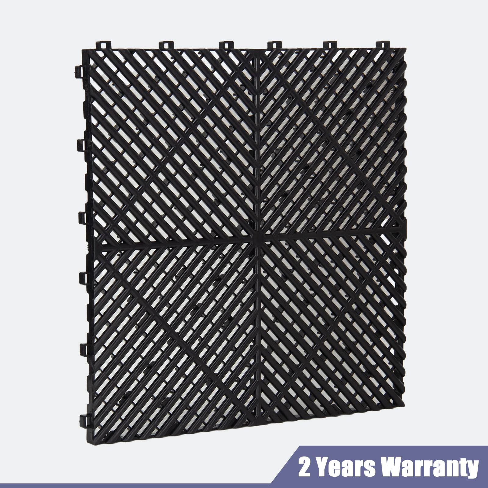 50 Packs 15.75″x15.75” Interlocking Garage Floor Tiles Vented Water Drainage