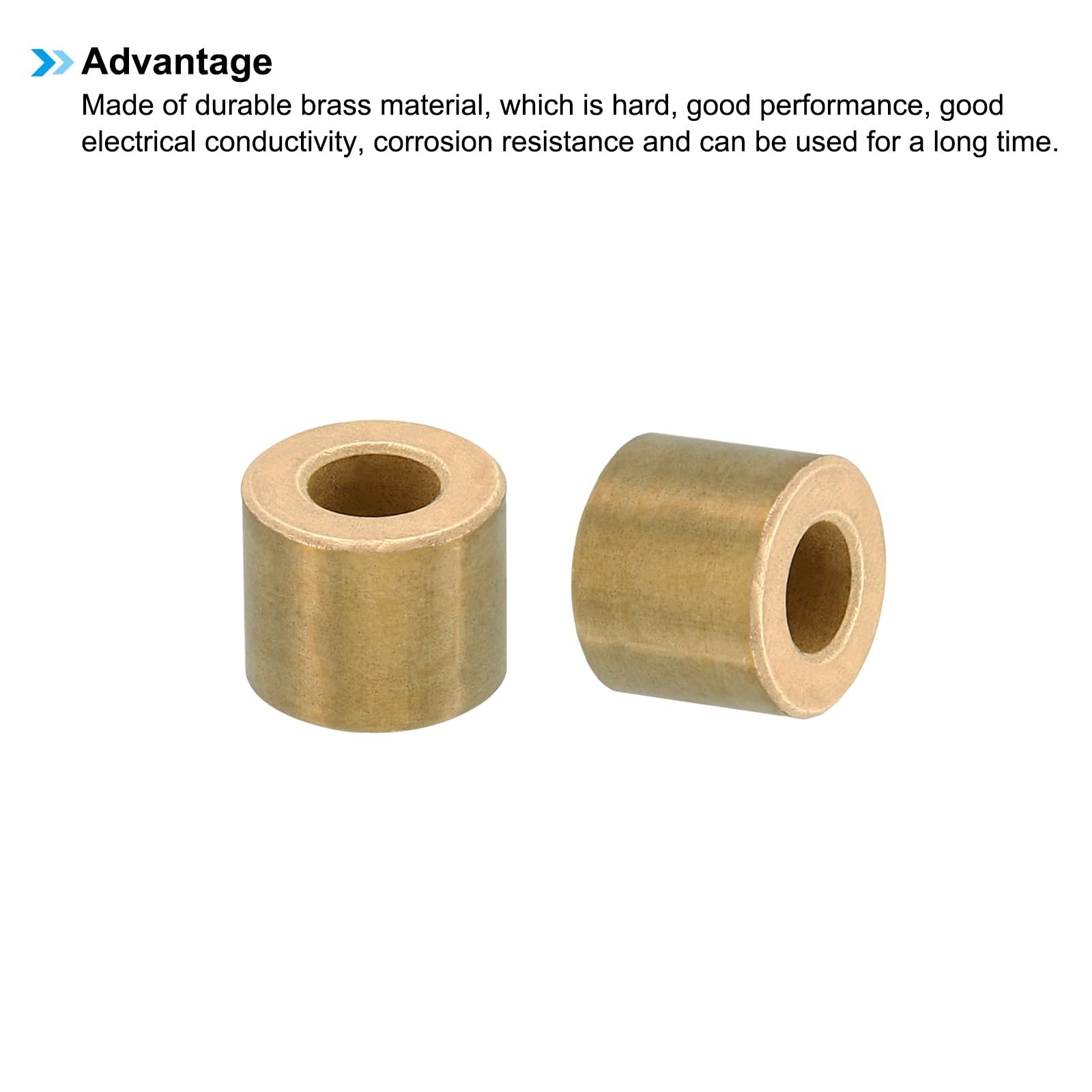 PATIKIL M6 Brass Spacers, 5 Pcs Metal Spacer 6mm ID x 12mm OD x 10mm L,