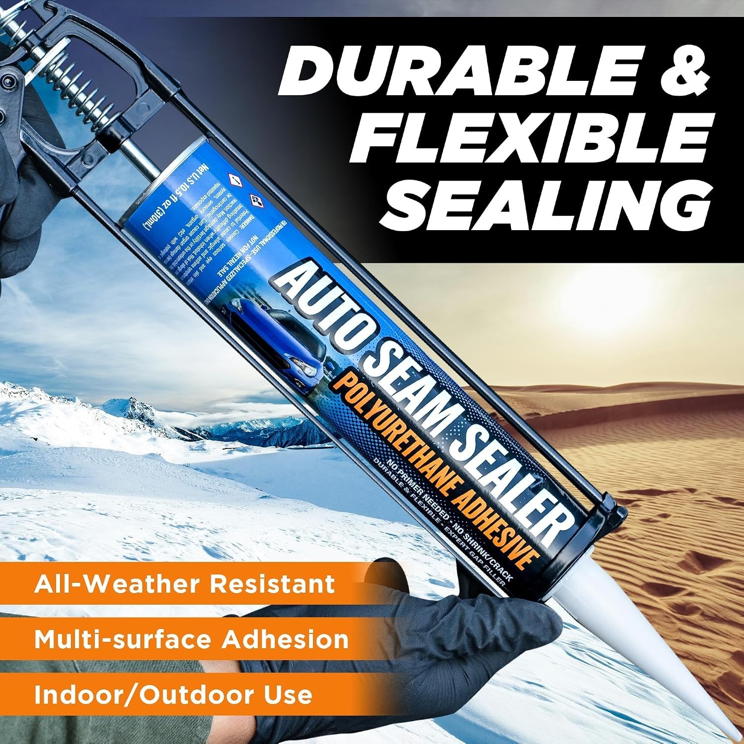 Black] 2 Pack Professional Automotive Seam Sealer, Paintable Quick-Set Polyur…