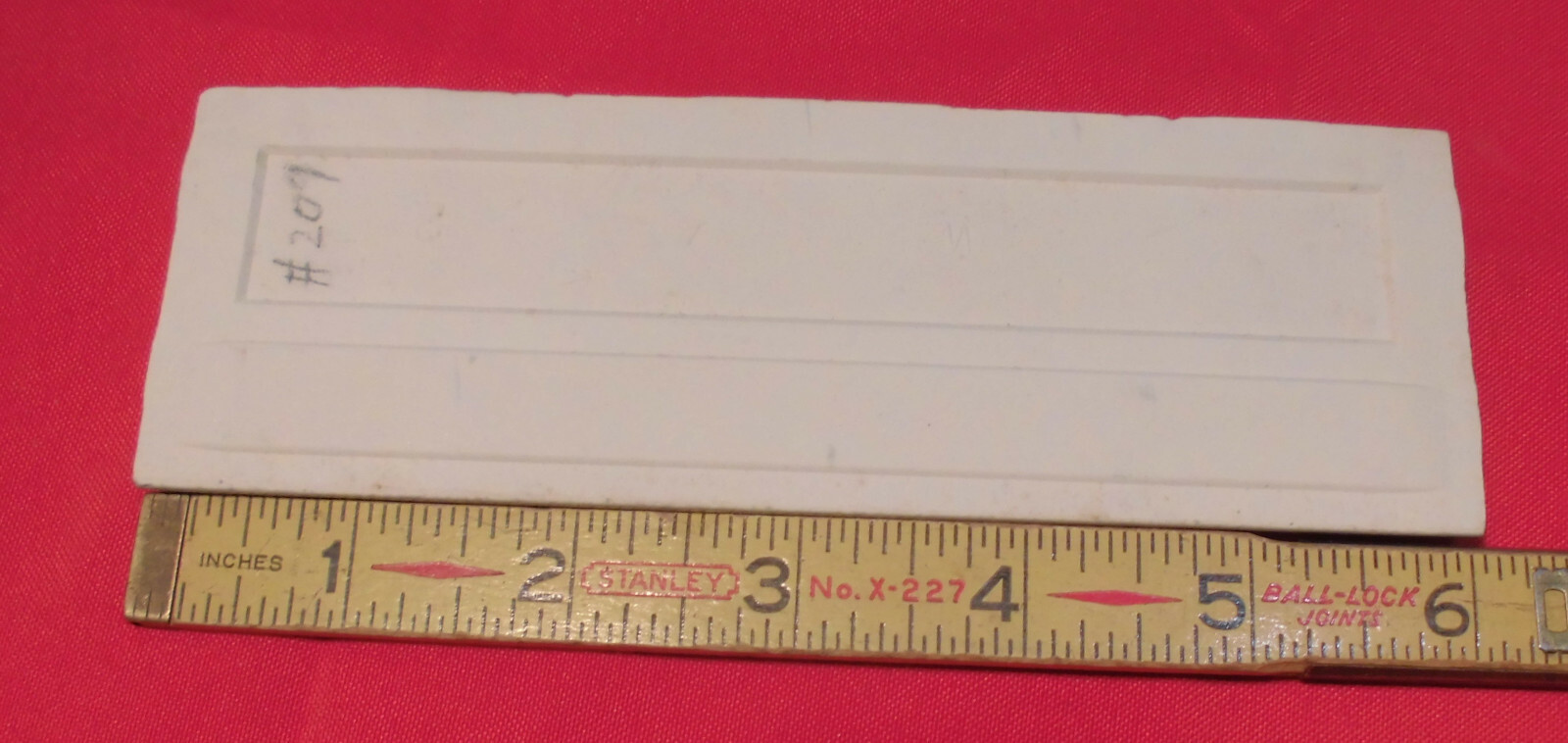 1 pc. Vintage Glossy *Country Gray* 2” X 6” Bullnose Ceramic Tile by Wenczel Co.