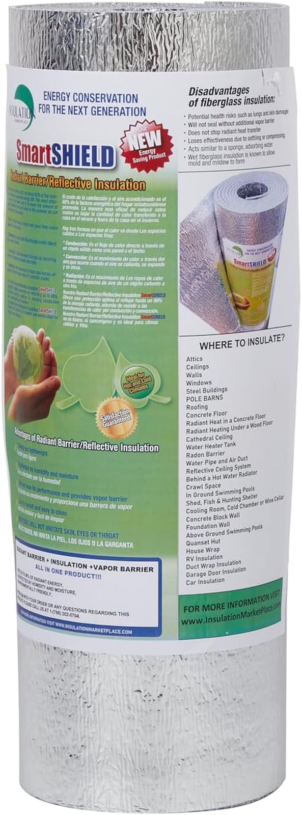 INSULATION MARKETPLACE SmartSHIELD -3mm 24inx10Ft ReflectiveINSULATION Roll, Foa
