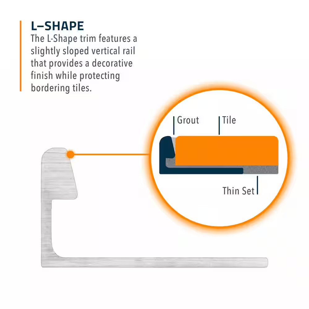 Black 5/16 In. X 98-1/2 In. Aluminum L-Shaped Tile Edging Trim