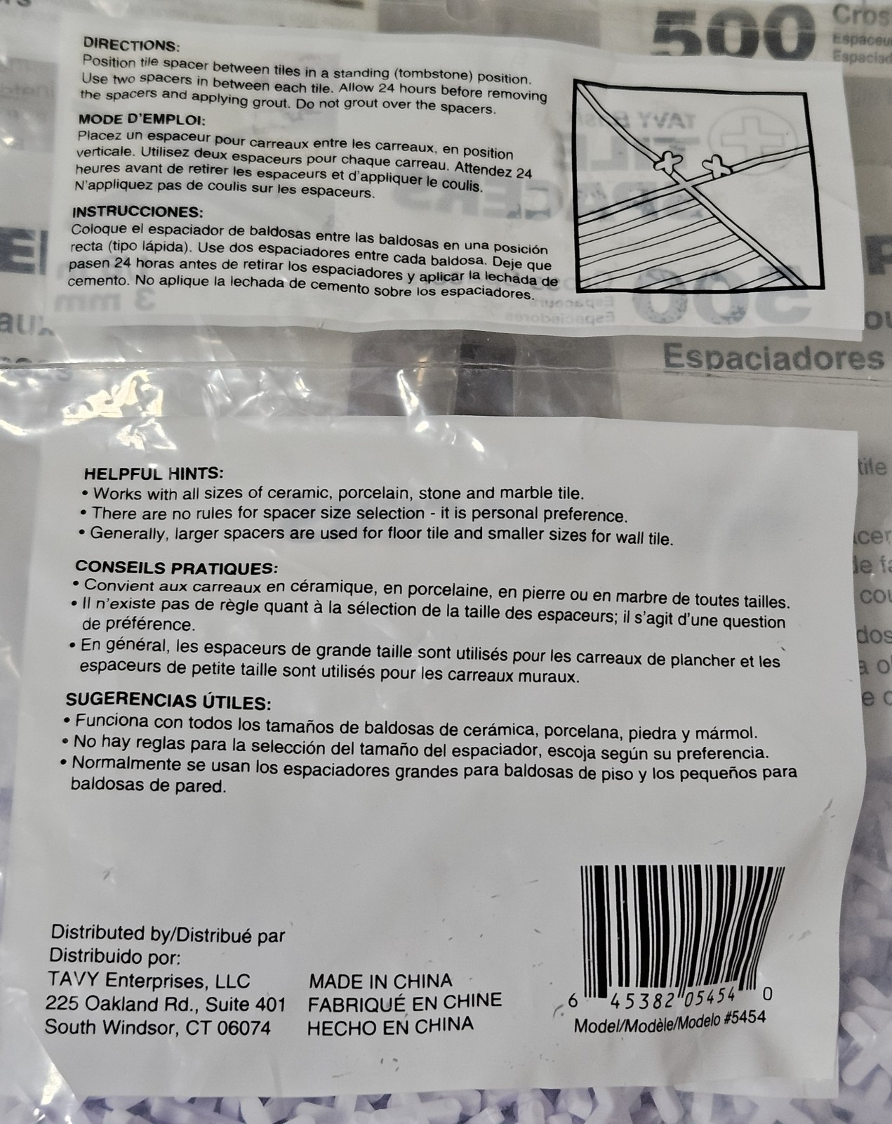 Lot 8 Bags Tavy Basix Cross Tile Spacers 1/8″ / 3mm 500 Each 4000 Total