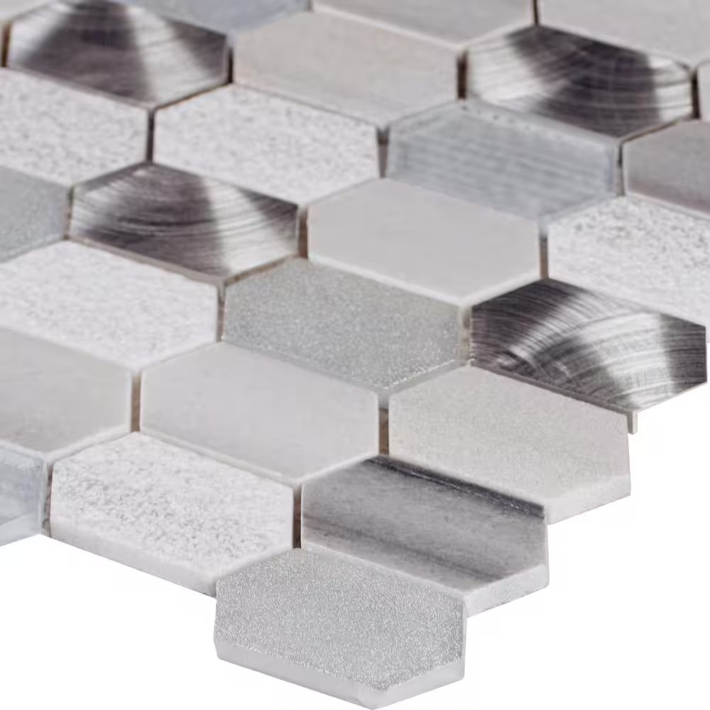 Harlow Picket 11.5 In. X 12.4 In. X 8 Mm Textured Multi-Surface Mesh-Mounted Mos