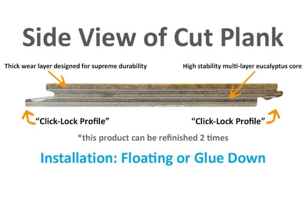 8″ Sample Piece – Ambient® Natural Click 6ft Lengths Bamboo Flooring (Sample)