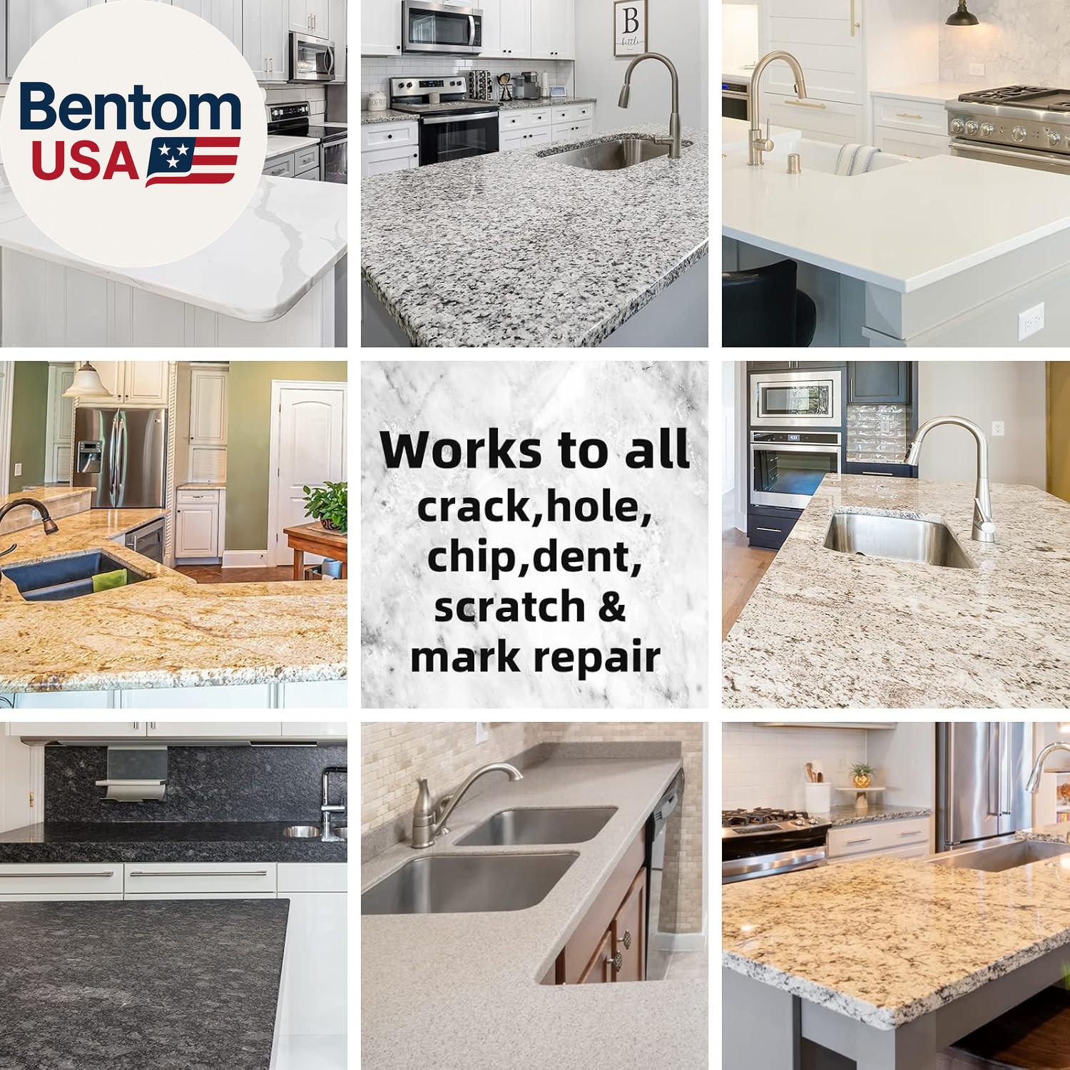 Marble and Granite Repair Kit Porcelain Marble Stone and Quartz Countertops Repa