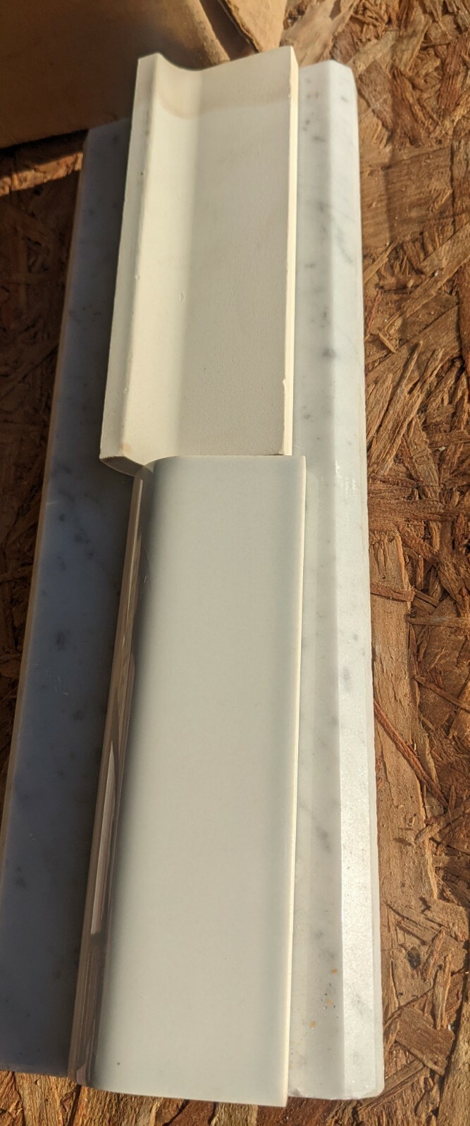 2 pcs American Olean Bullnose Mud Cap A4200 2″x6″ Pearl Gray #28 Glossy NEW
