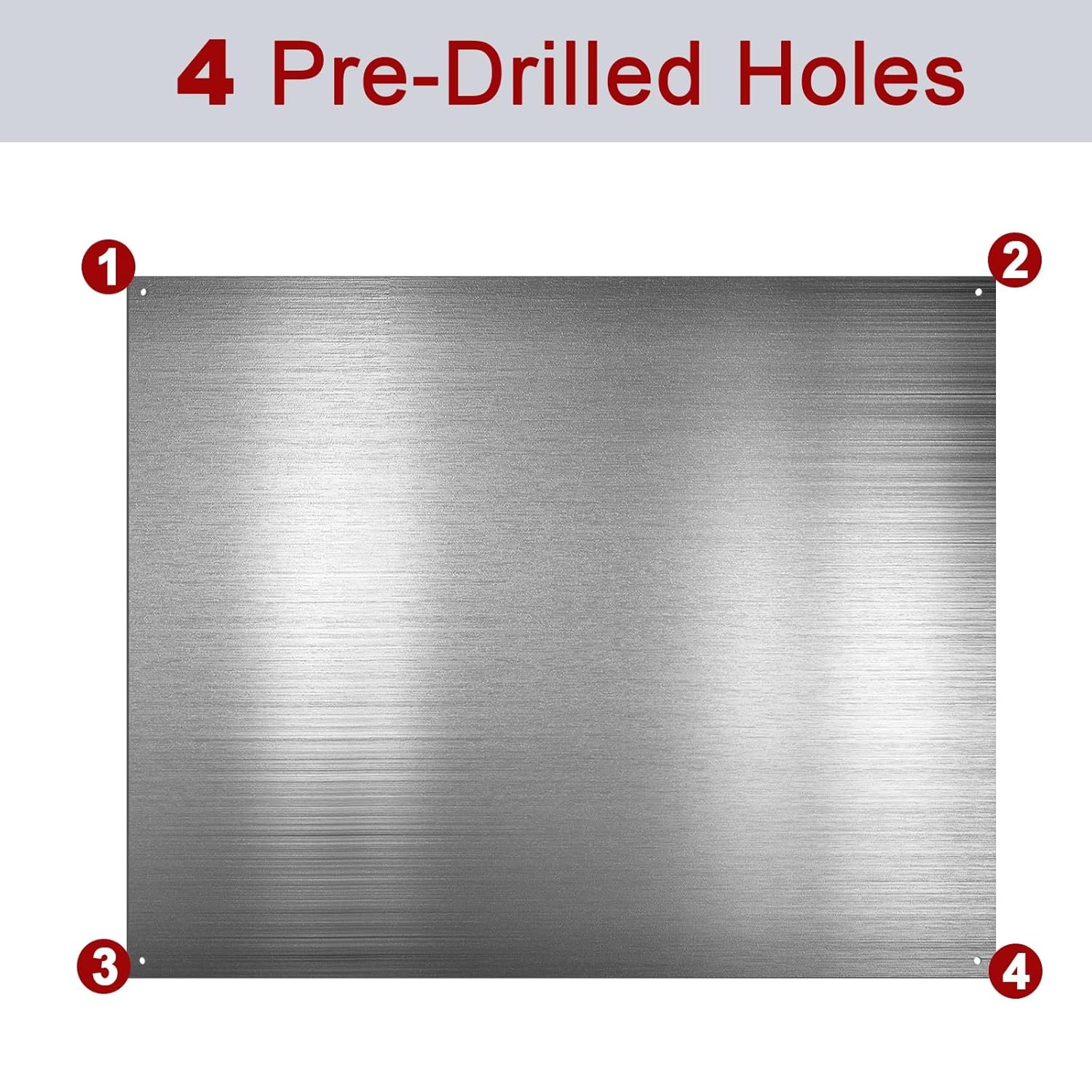 Pelopy 24 by 36 Inch Reversible Stainless Steel Backsplash Metal Silver