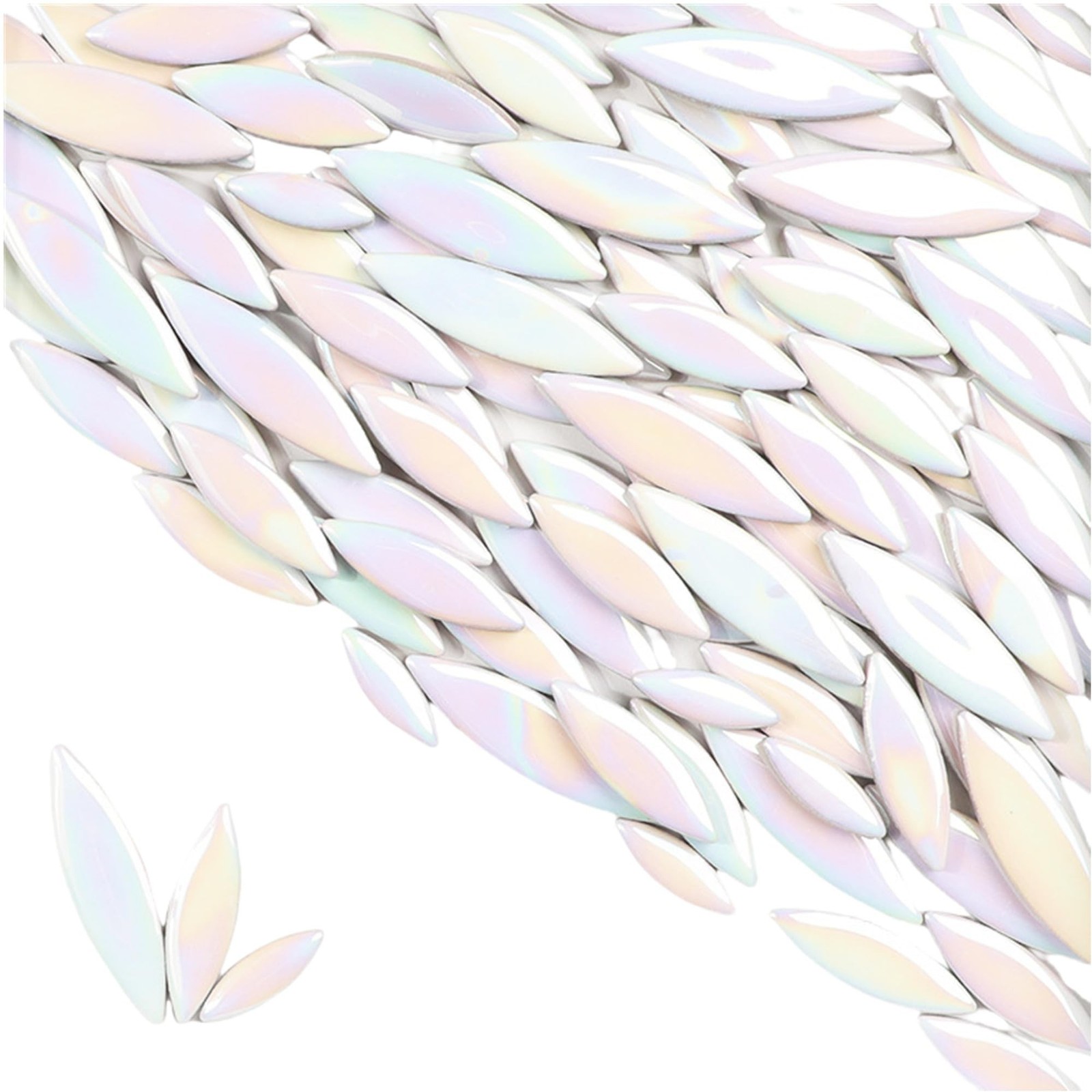 Leaf Petal Ceramic Mosaic Tiles for Crafts, 500g/1.1LB Irregular Mosaic Piece…