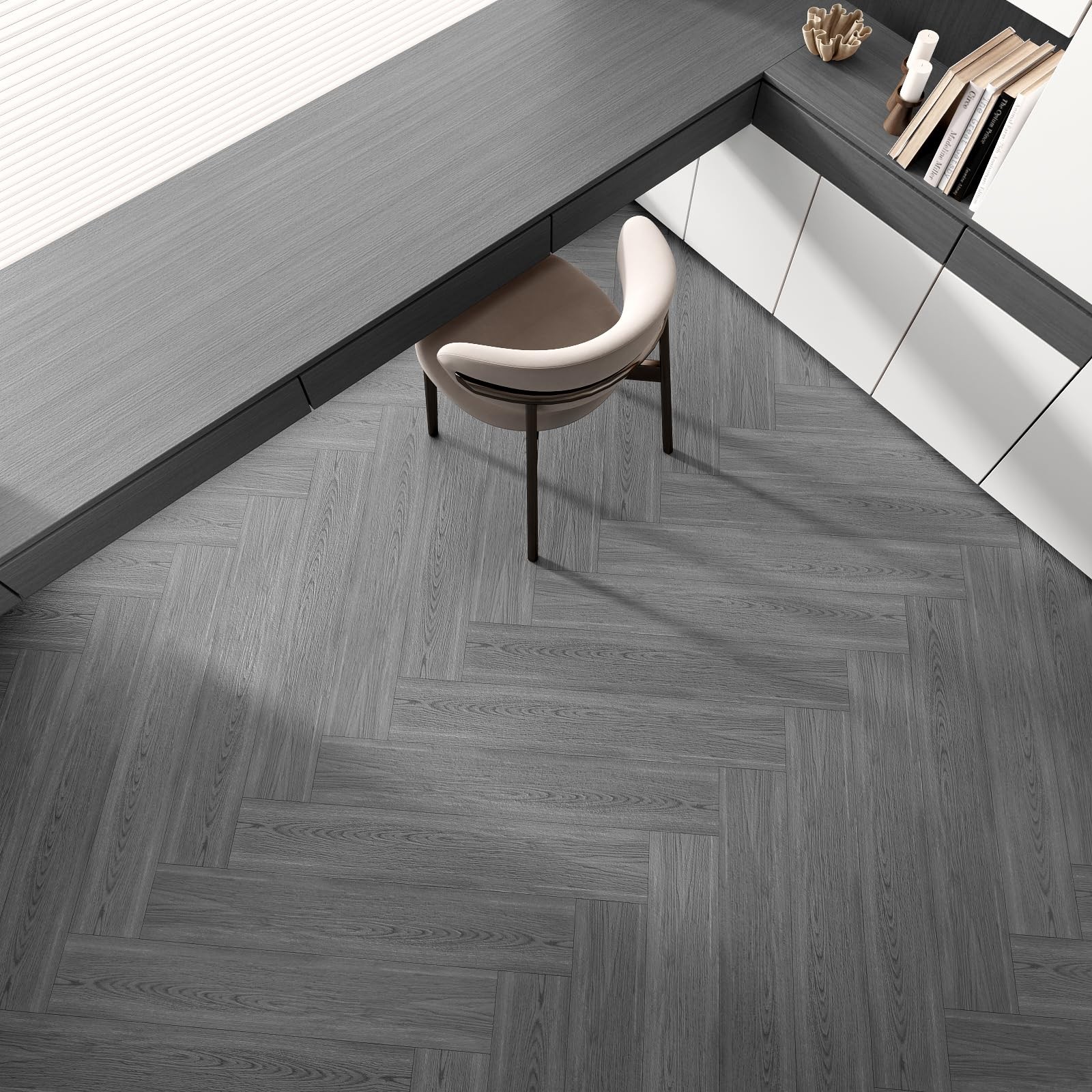 18 Sq. Ft Floor Tiles Peel and Stick Vinyl Floor 36 x 6 inch Luxury Self Adhe…