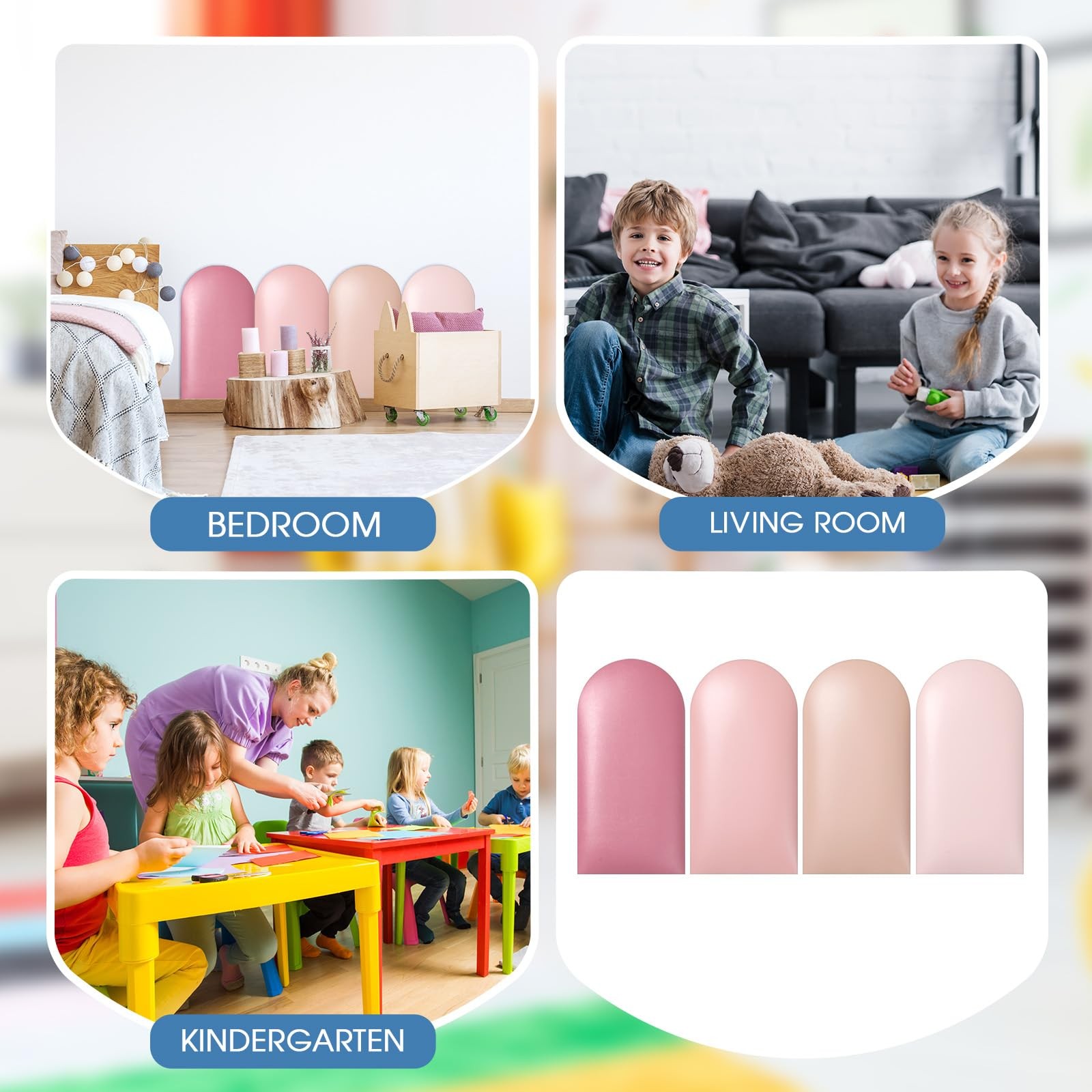 Jetec 4 Pcs Kids Wall Padding Panels, 1.18 Inch Thick Foam Wall Protector, 23…