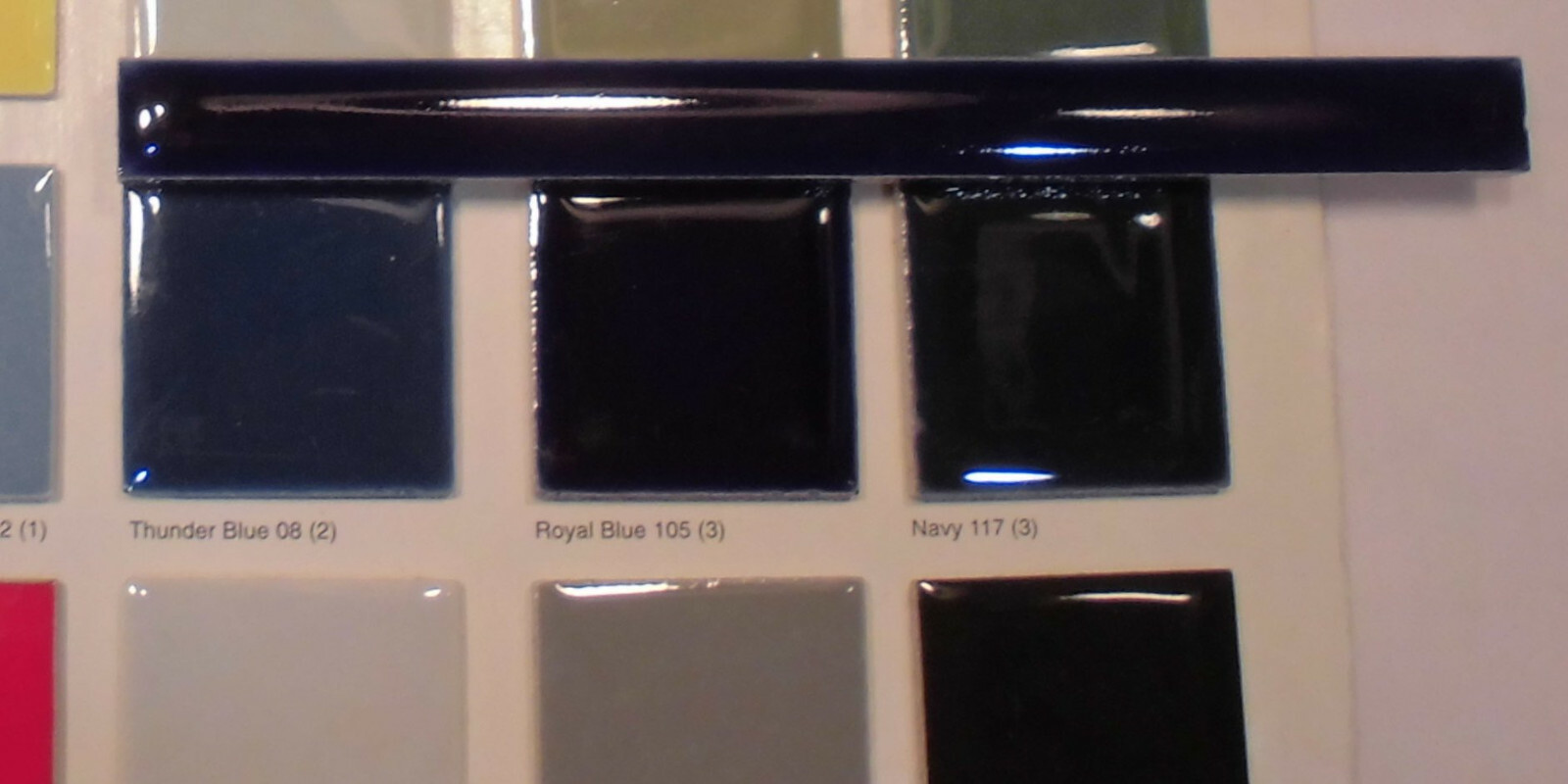 1 pc. *Royal Blue* Ceramic Tile; Pencil – Liner – Sizzle; 1/2″ X 6″ by A.O. New