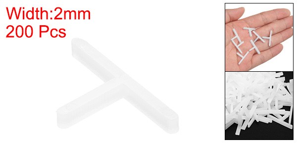 200pcs Tile Spacers 2mm Hard Plastic T Type Tiles Leveler Spacer for Ceramic