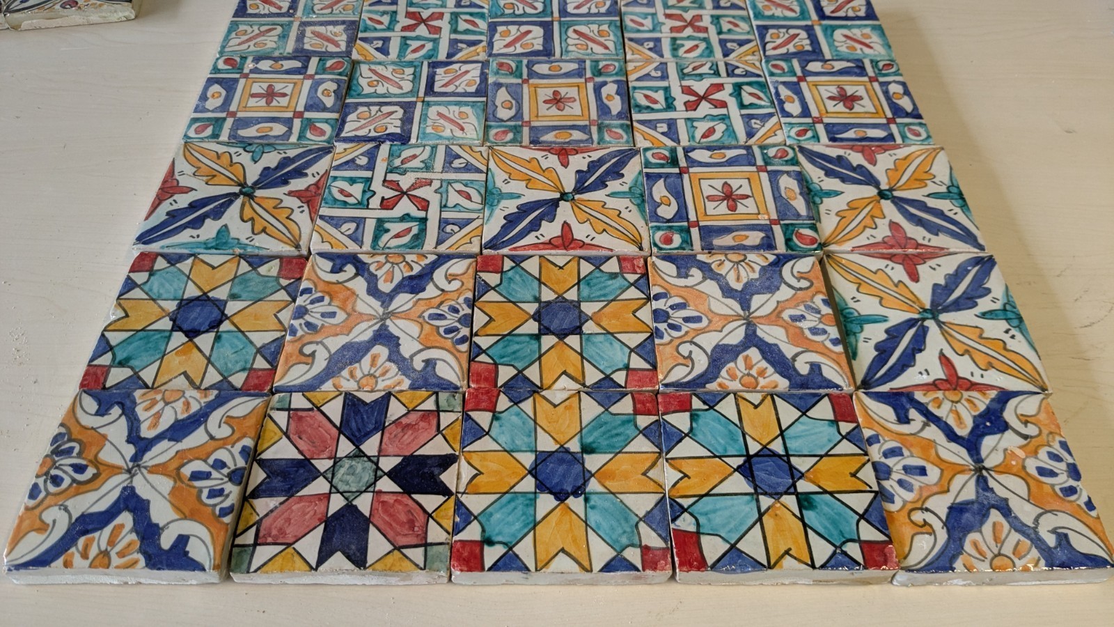 25x Moroccan Zellige Mosaic Tiles Rrp225 50x50cm2 End of Line