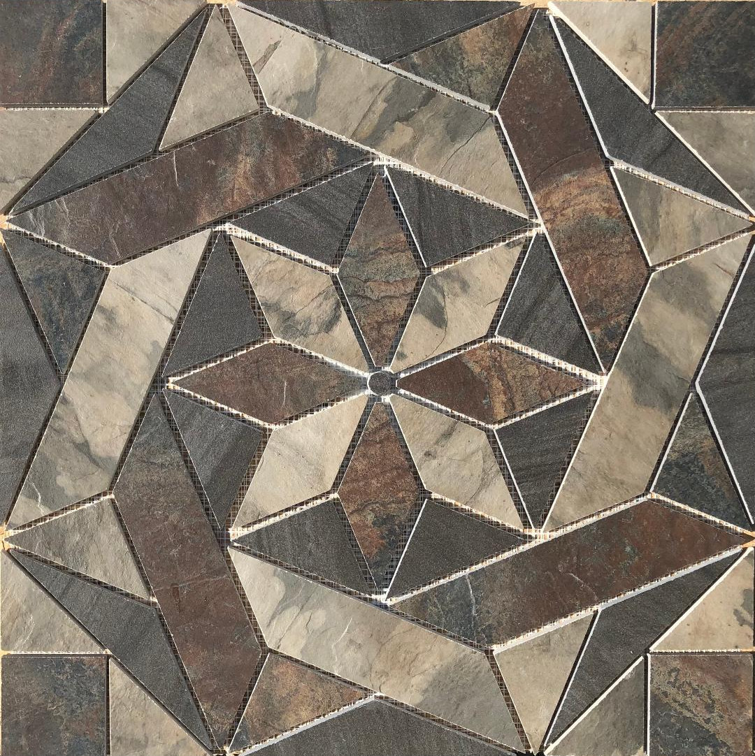 22 1/4″ x 22 1/4″ Tile Medallion Mural – Glen Rock tile series – Sequoie