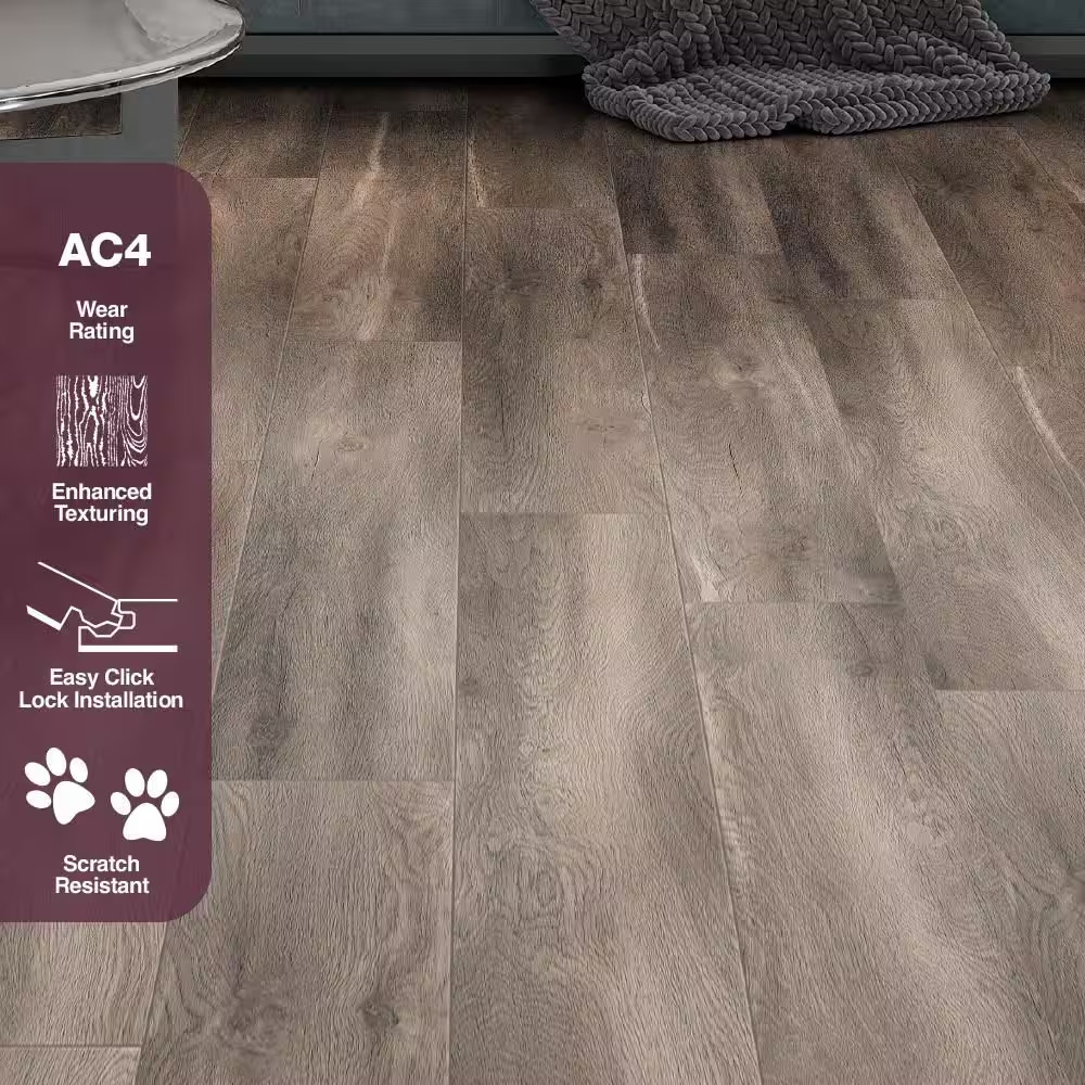 Brookstone Oak 12 Mm T X 8 In. W Waterproof Laminate Wood Flooring(15.94 Sq. Ft.