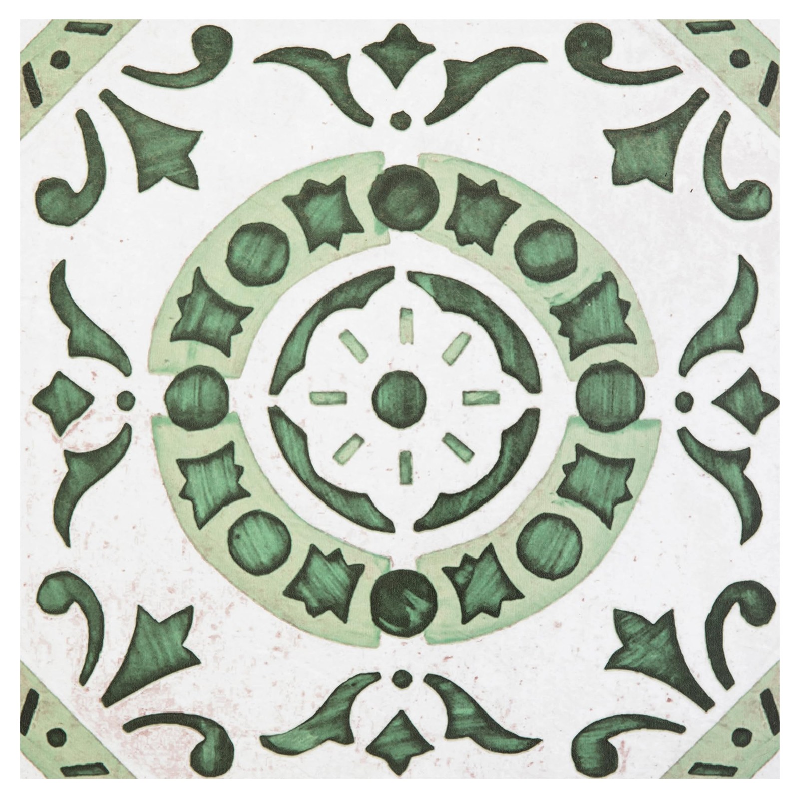 Retro Self Adhesive 12-Inch Vinyl Floor Tiles, 20 Tiles – 12″ x 12″, Green Me…