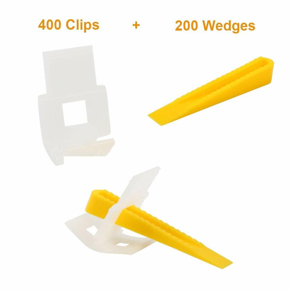 400 Clips + 200 Wedges 600 Tiles Leveler Spacers Lippage Tile Leveling System