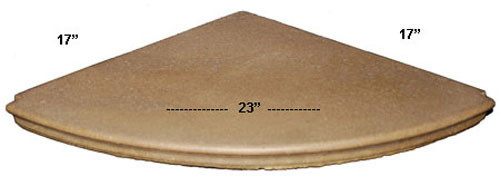 Cast Stone Round Corner Bench Travertine look Noce or Ivory