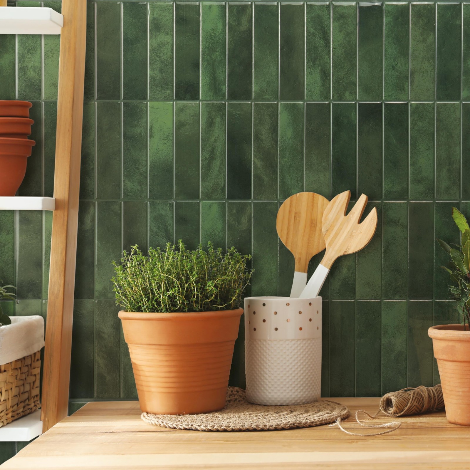 Smart Tiles SMART TILES Peel and Stick Backsplash – 5 Sheets of 11.43” x 9”…
