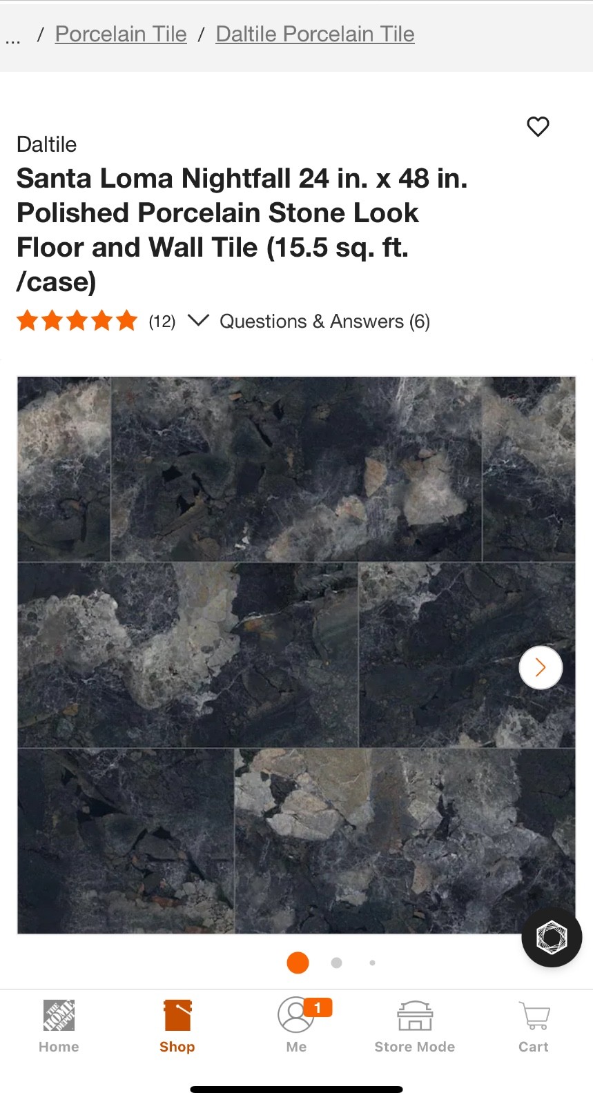 Daltile Santa Loma Nightfall 24 in. x 48 in. Polished Porcelain Stone Look Floor