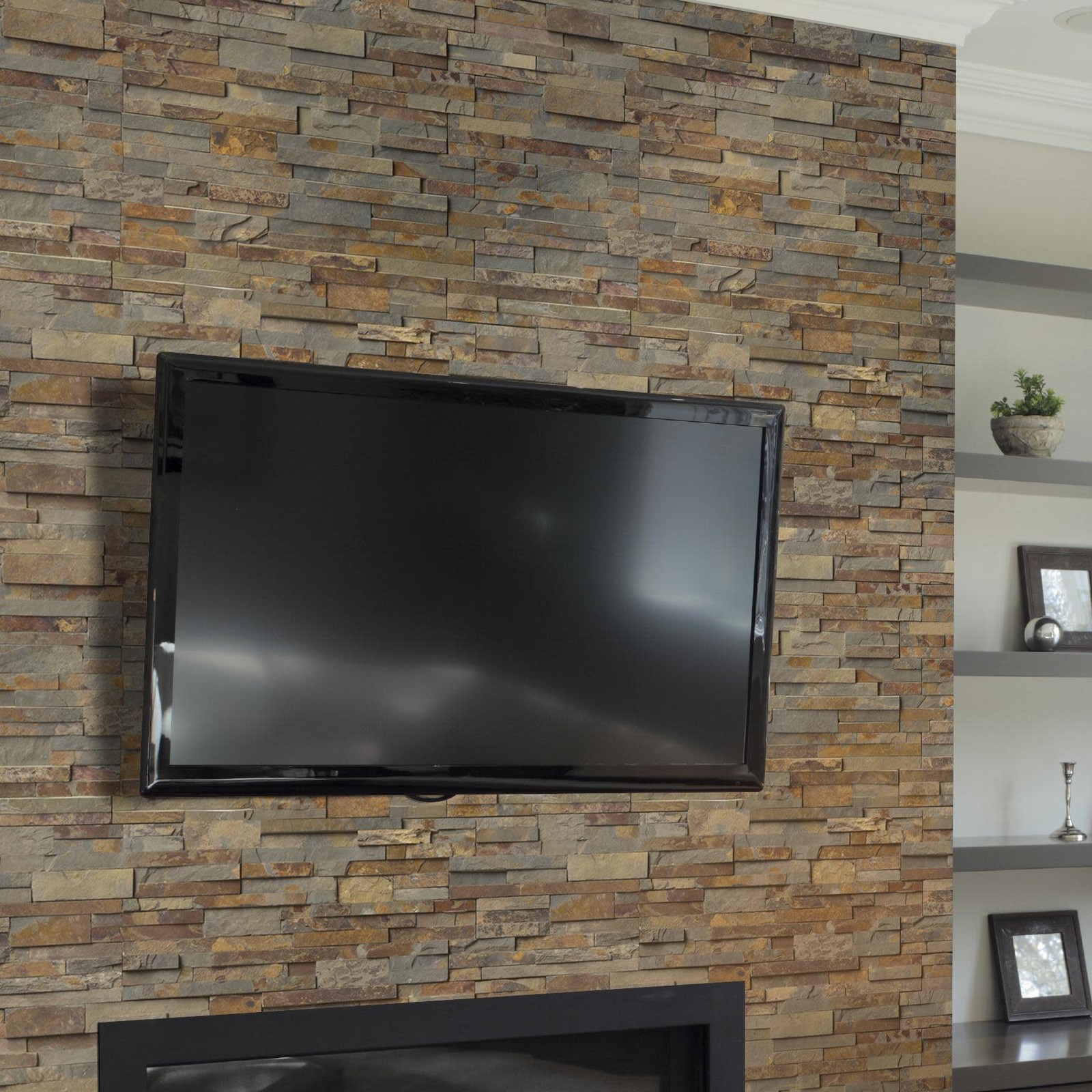 Ackland AKPLPS6X18FCR-CA 6 in. x 18 in. Splitface Slate Stacked – Sunlit Bronze