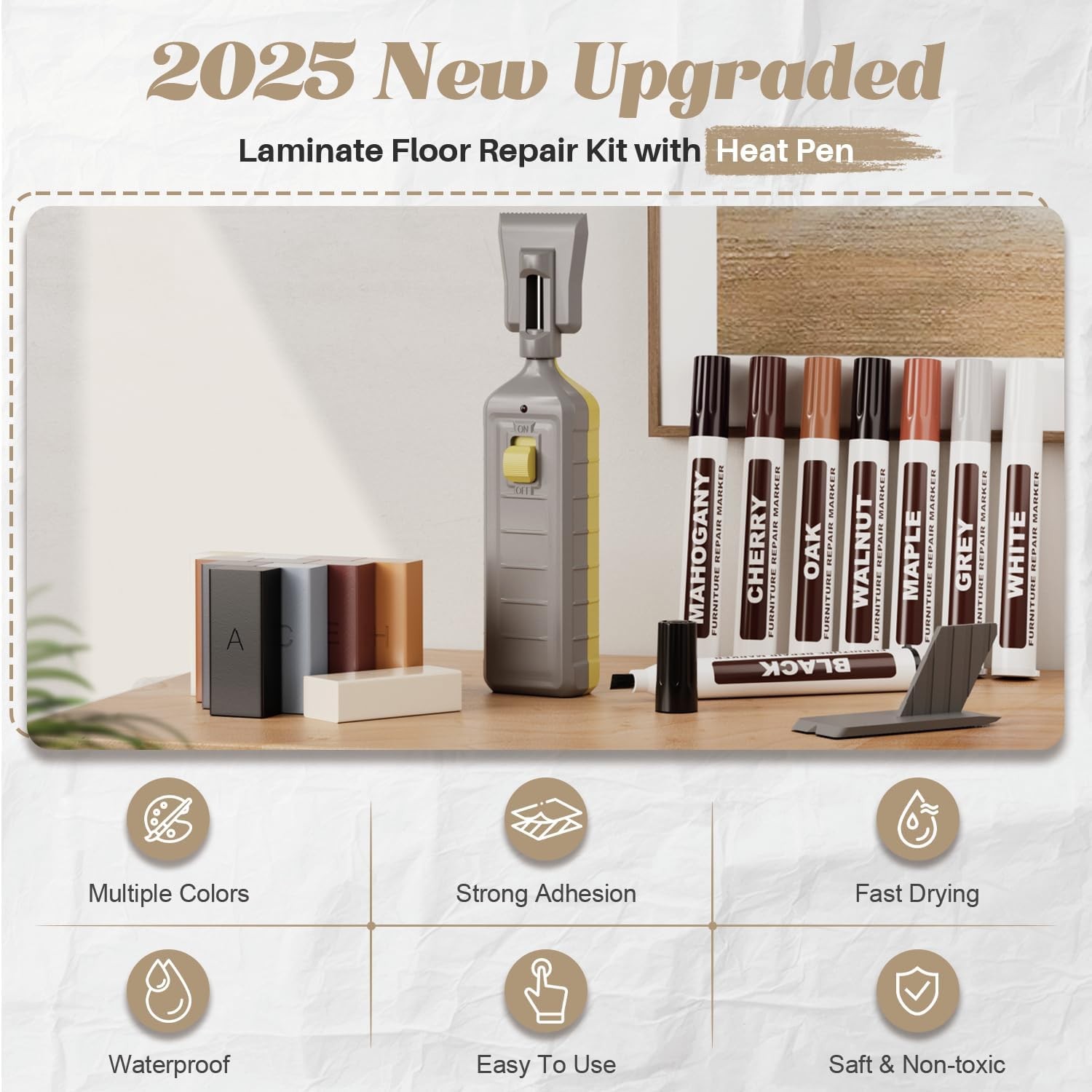 Laminate Floor Repair Kit, Wood Furniture Repair Kit with 11 Colors Hardwood