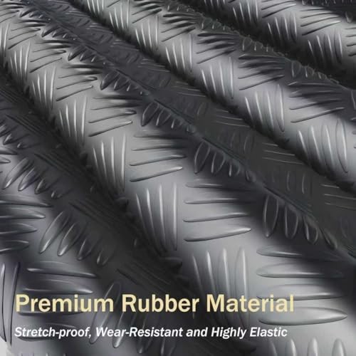 4×20 FT Garage Floor Mat, 2mm Thickened Ribbed Diamond Plate | Non-Slip