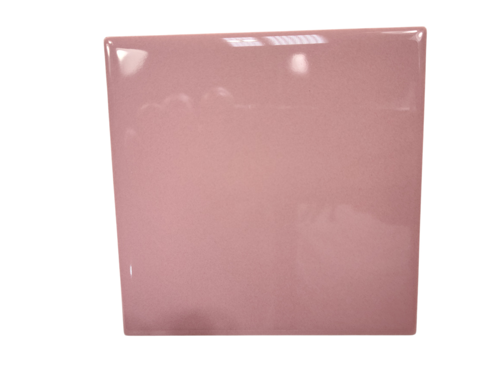 Carnation Pink Ceramic Tile 4.25 in Subway Square Mid Century Modern