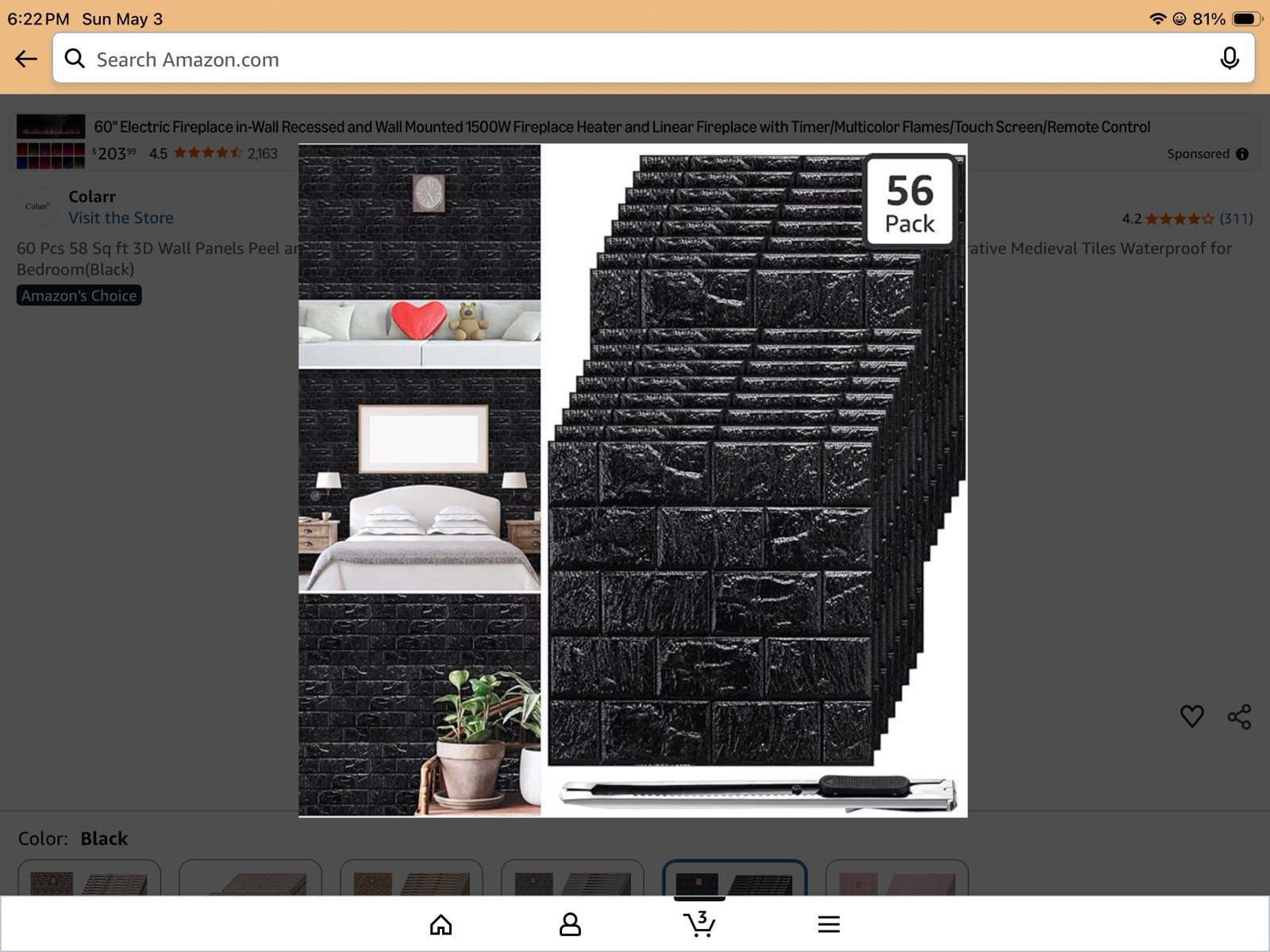 55Pcs 53Sq ft 3D Wall Panels Peel and Stick Faux Foam 3D Brick Wallpaper Fa…