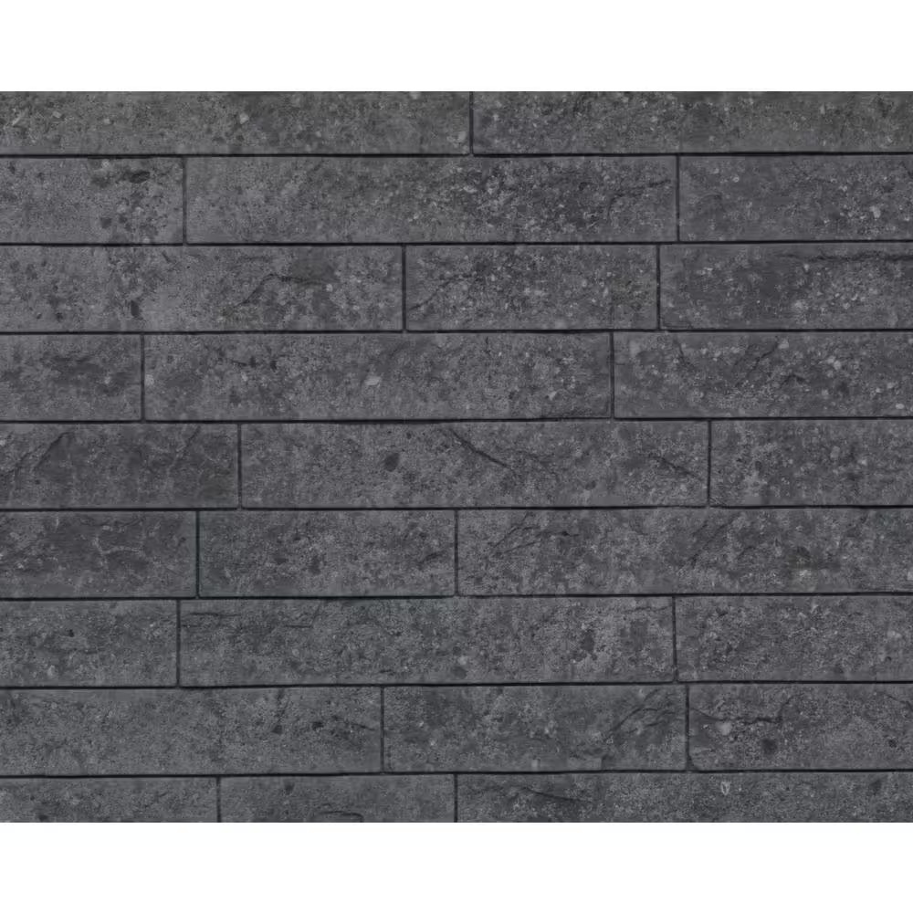 24 In. X 24 In. Ledge Stone PVC Seamless 3D Wall Panels in Dark Urban Cement (9-