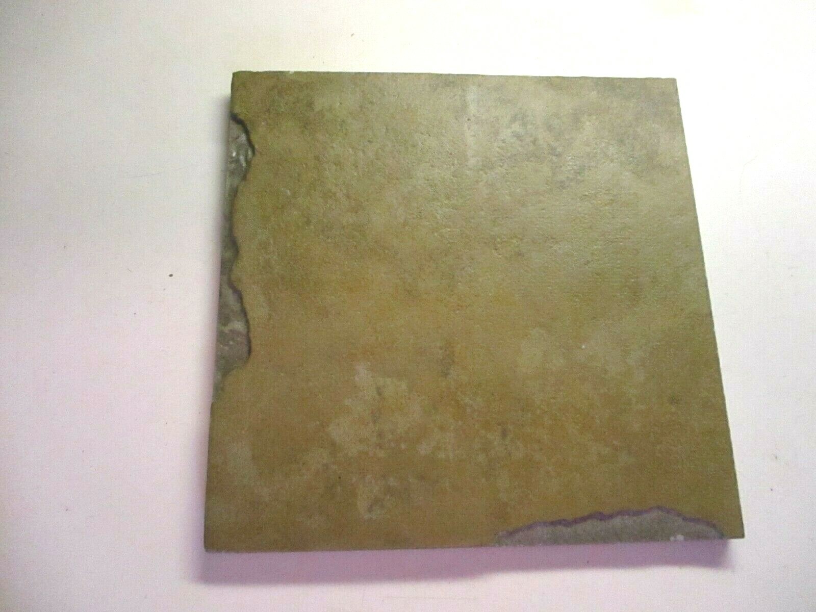 1 Floor Tile Italy Simulated Slate 6″ Sq Porcelain Matte Brown w/ Variations Vtg