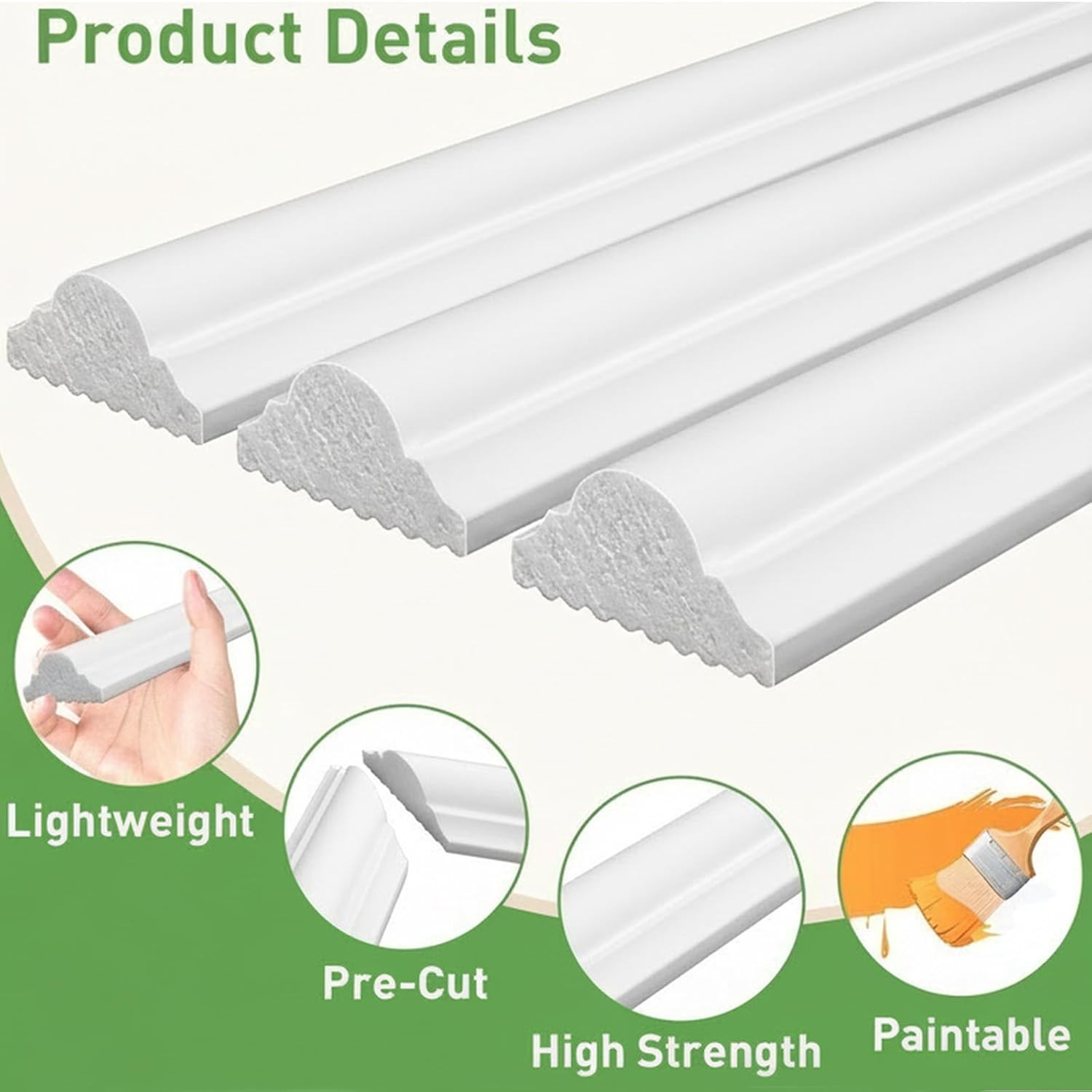 Peel and Stick Wall Molding Kit Wainscoting Panels Paintable Pre-Cut Trim