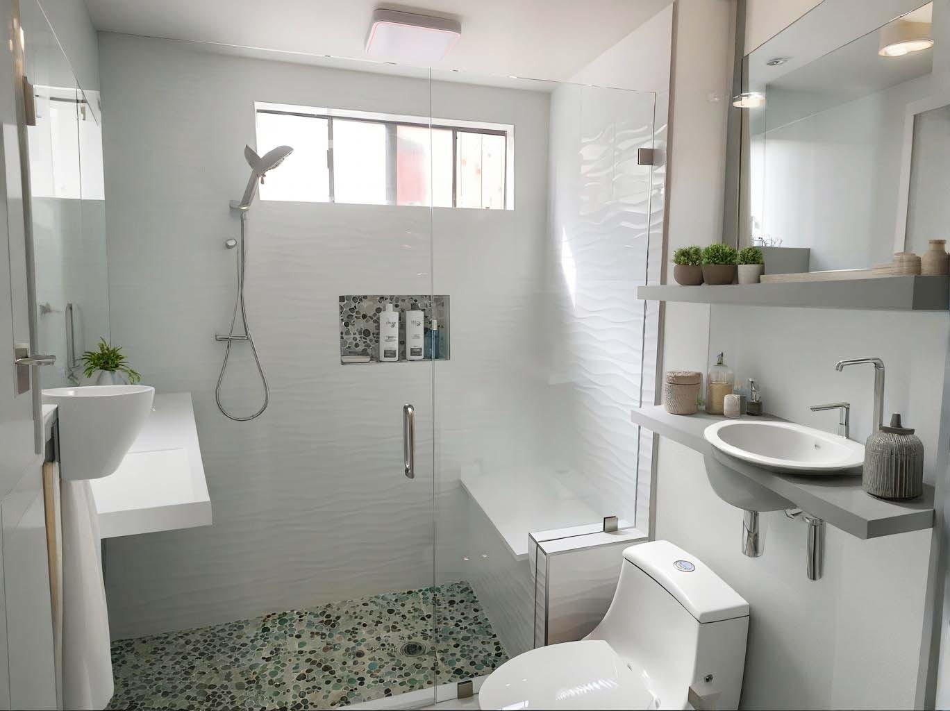 Porcelain Pebble Tile Heart-Shape Glazed Ceramic Mosaic Shower Wall & Floor Tile