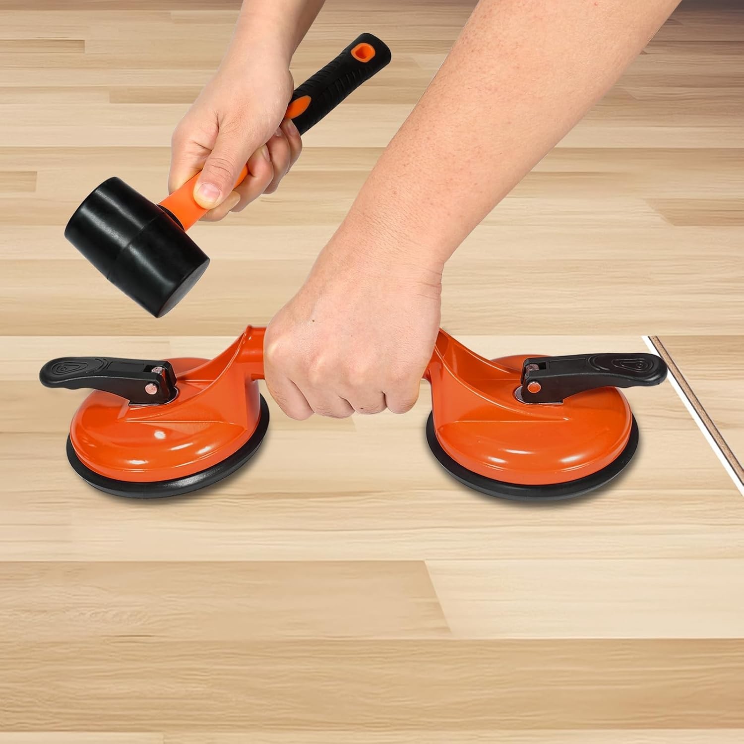 Floor Gap Fixer Tool for Laminate Floor Gap Repair Plank Grabber Includes Hea…
