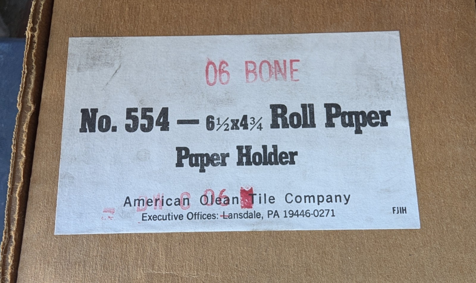American Olean Porcelain Toilet Paper Holder #554 “Bone” #06 Tile USA NEW