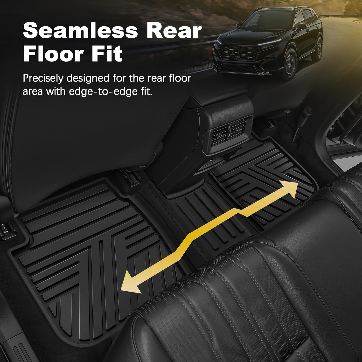 Rubber Floor Mats Honda CR-V 2023-2026 All Weather Custom Fit 1st 2nd Row