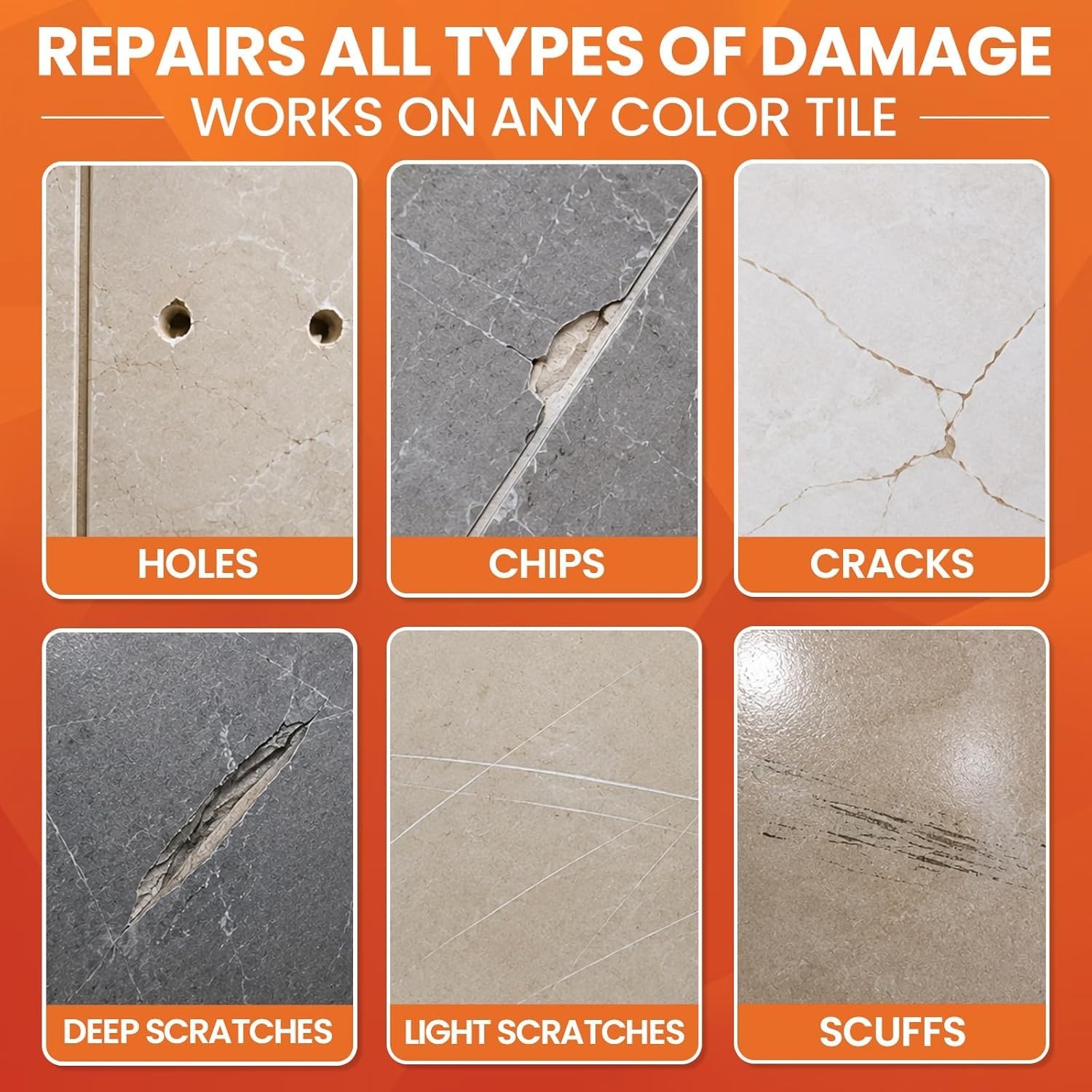 Tile Repair Kit, Ceramic Tile Repair Kit for Chips & Crack Color Match, Porce…