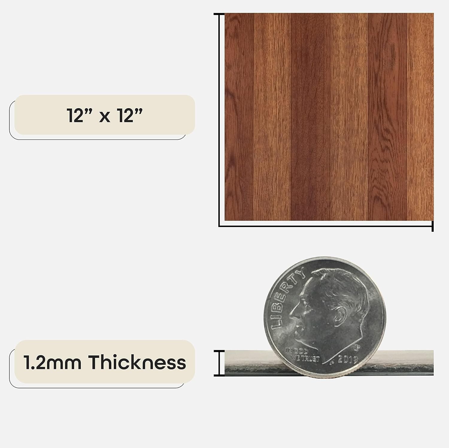 12″ Vinyl Floor 20 Tiles Wood Oak Plank Self Adhesive Peel & Stick Home Decor