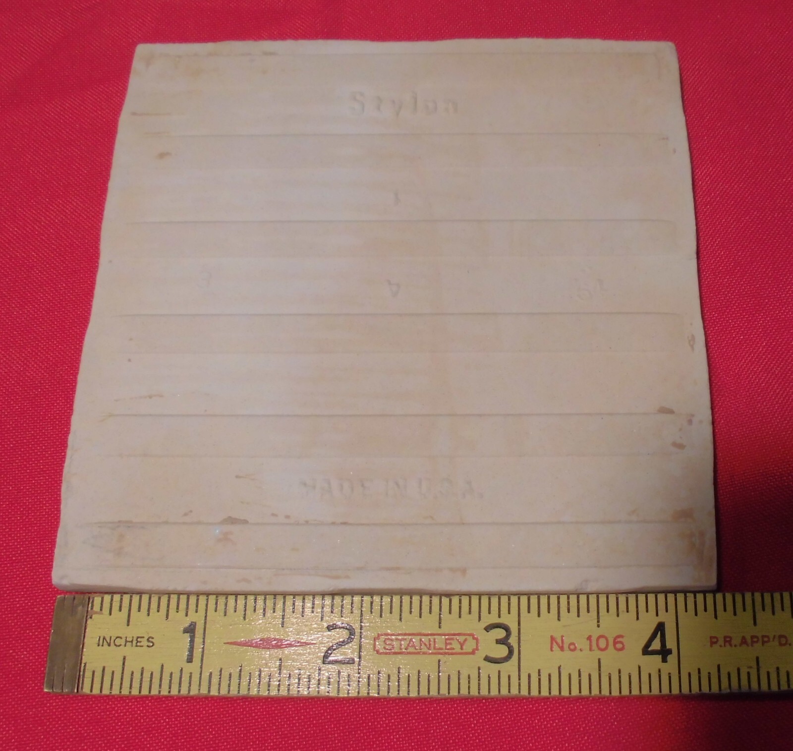 1 pc. Stardust Blue: 4-1/4″ Glossy Speckled Ceramic Tile by Stylon, Clean, Used