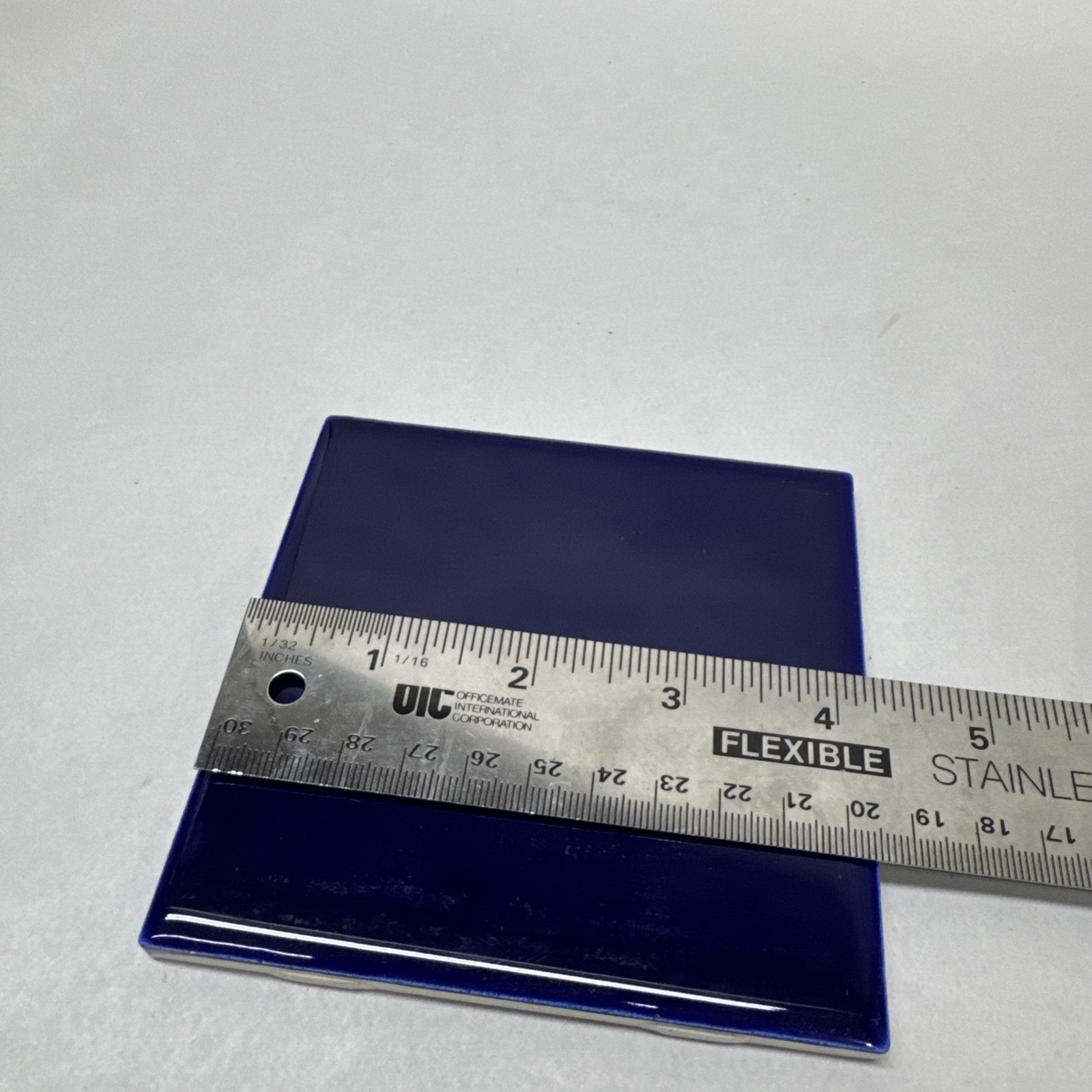 Florida Tile USA 4-1/4″Vintage Deep Cobalt Blue Tile NOS 4×4”Subway Tile Ceramic