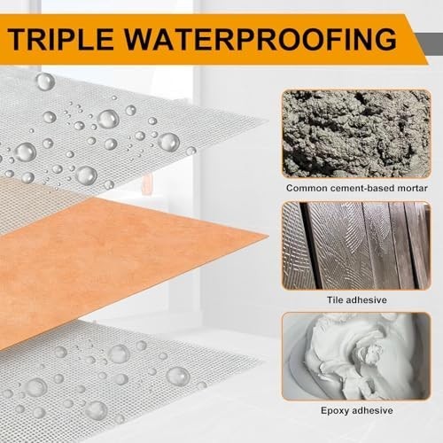 Waterproof Membrane for Showers, 3.3 Ft X 98.5 Ft (323 Sq Ft), Schluter Membrane