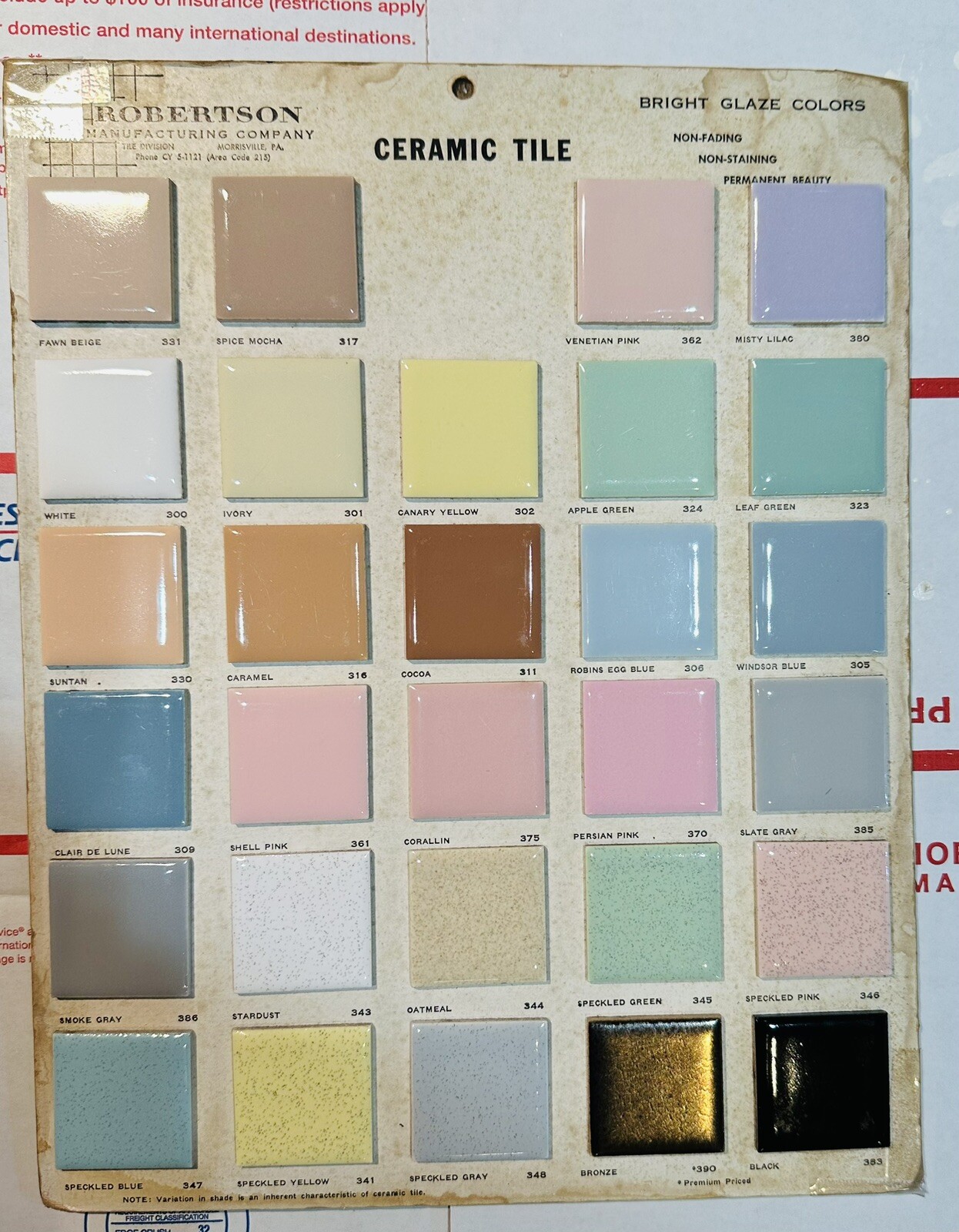 1 pc. *Windsor Blue* 4-3/8″ Glossy Ceramic Tile; Mosaic Co. Concave X Design