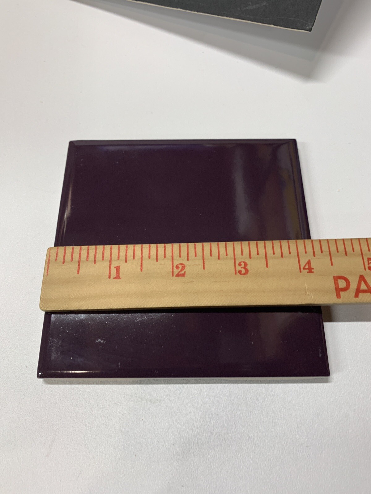 Royal Plum ~ Dark Purple Ceramic Tile 4 3/8 Vintage FT Mid Century Modern 4×4