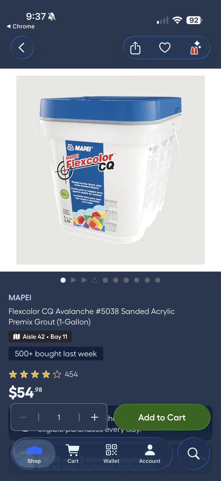 MAPEI Flexcolor CQ Pewter #5038 Avalanche Premixed Sanded Grout (1-Gallon)