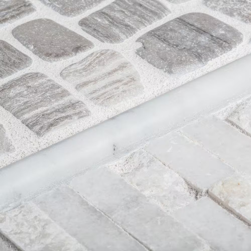 Bailey Grey Pebble 12 In. X 12 In. Honed Grey Limestone Wall and Floor Mosaic Ti