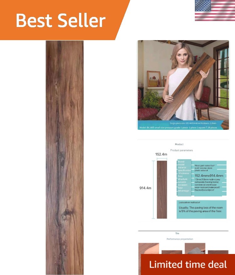 DIY Vinyl Peel and Stick Floor Tiles – Matte Finish – 10 Planks, 15 Sq Ft